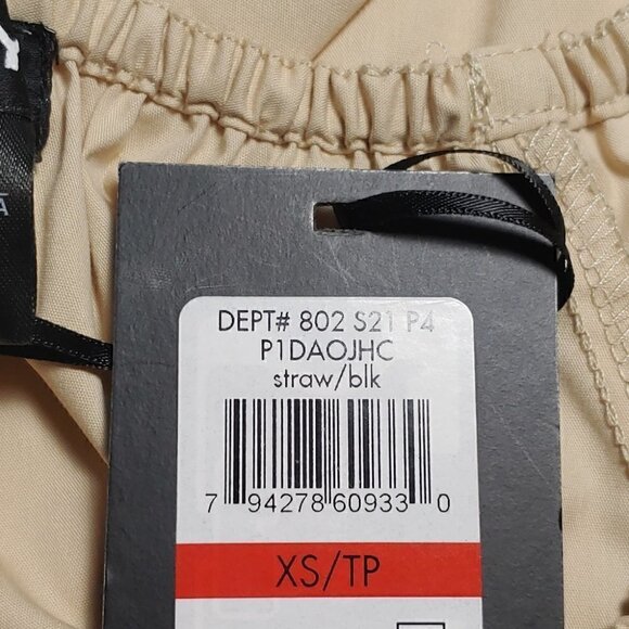 NWT DKNY Straw black off shoulder elastic neckline tiered short sleeves - Picture 16 of 16